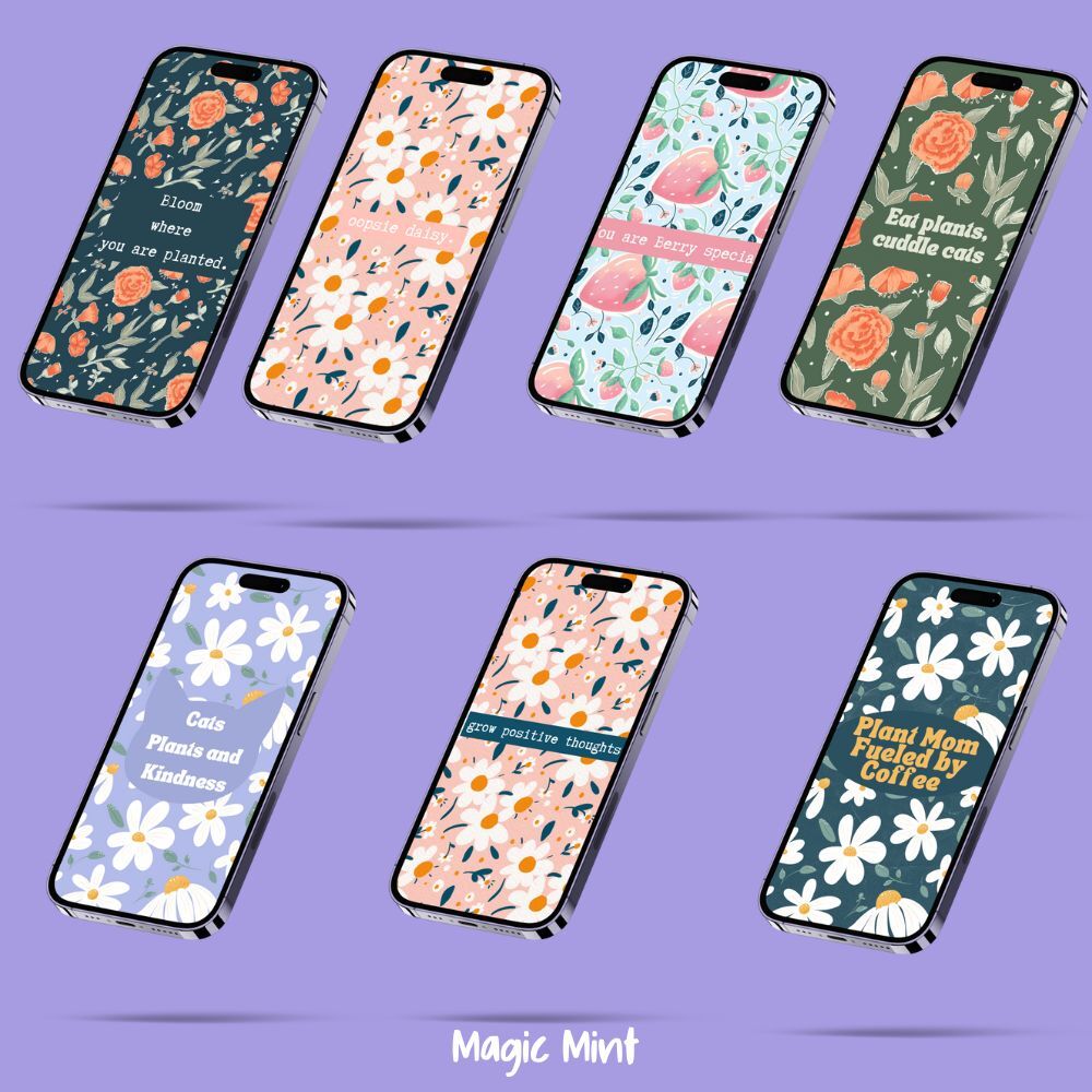 pachet wallpaper floral quotes