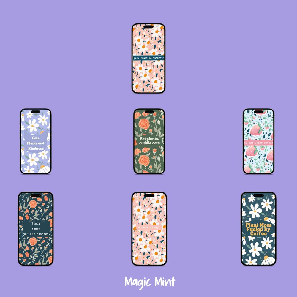 pachet wallpaper floral quotes