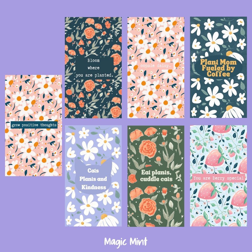 pachet wallpaper floral quotes