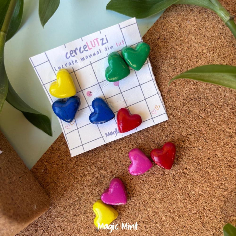 Set cercei multicolori formă inimioară